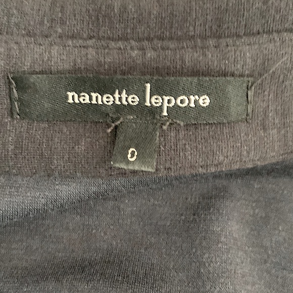 Nanette Lepore Faux Wrap Wool Dress Size 0 **Dark Grey** - Picture 5 of 5